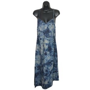 AG Adriano Goldschmied Slip Dress Women S Scarlet Tie Dye Asymmetrical Denim NWT